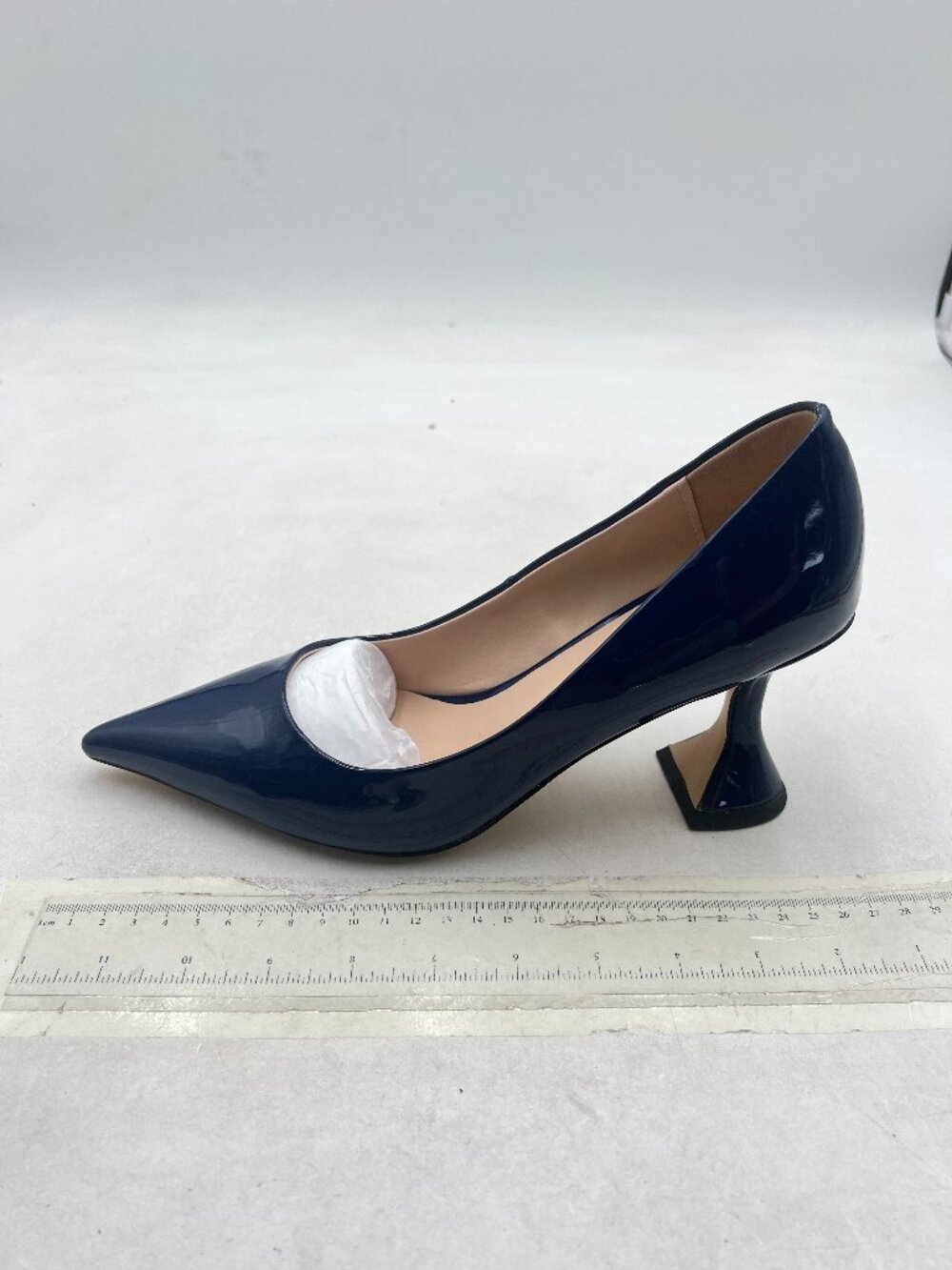 YDN Navy Pointed Toe Slip on Pumps Special High Heel Shoe for Party Prom Lady